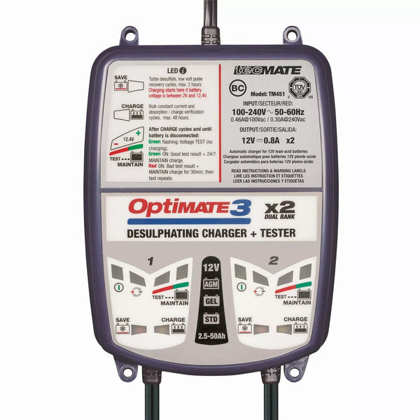 Tecmate Charger OPT 3 -2Banks TM450