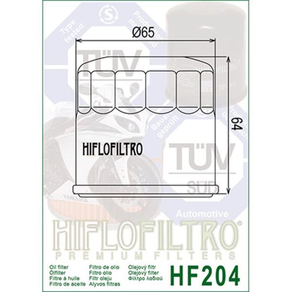 HIFLOFILTRO Oil Filter Chrome - HF204C HF204C 