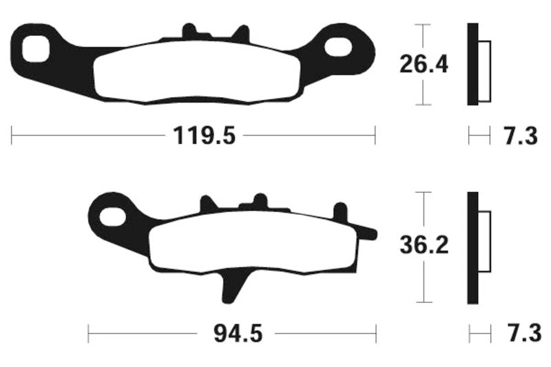 Tecnium MX/ATV sintrede metalbremseklodser - MO226 1022860