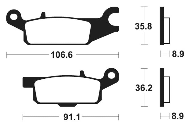 Tecnium MX/ATV sintrede metalbremseklodser - MO352 1022893