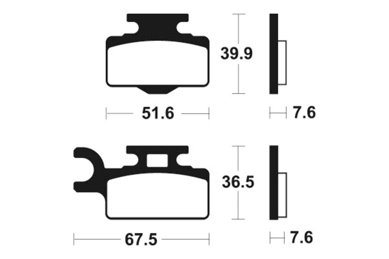 Tecnium racing MX/ATV sintrede metalbremseklodser - Mor252 1022963