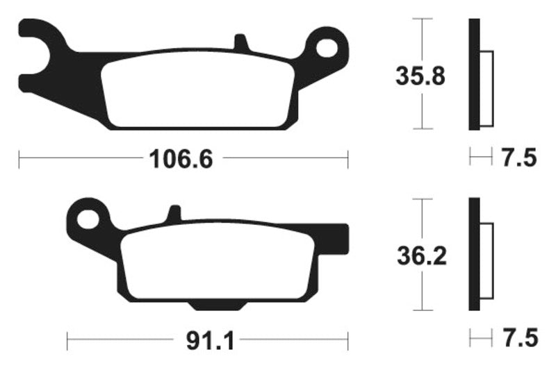 Tecnium racing MX/ATV sintrede metalbremseklodser - Mor349 1022993