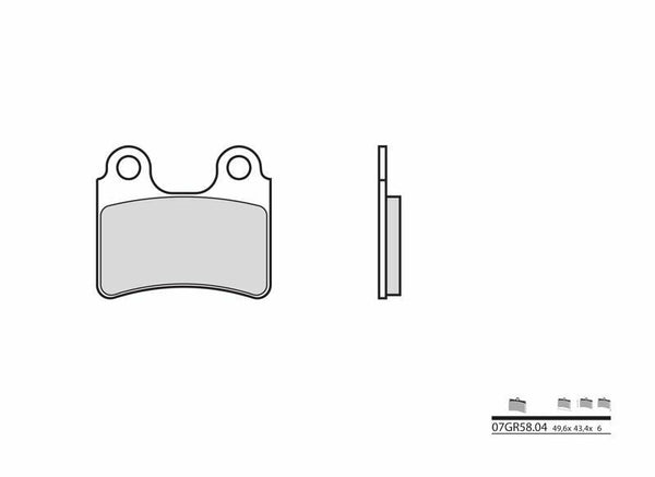 Brembo Street Carbon Ceramic Brake Pads - 07GR5804 07GR5804