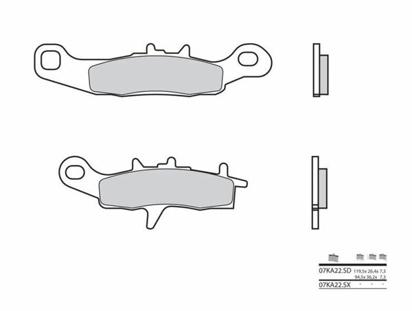 Brembo Off -Road Sintered Metal Brake Pads - 07Ka222sd 07ka22Sd