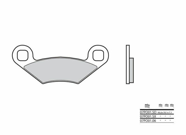 Brembo Off -Road Sintered Metal Brake Pads - 07PO01SX 07PO01SX