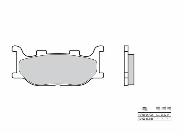 Brembo Street Sintered Metal Brake Pads - 07YA34SA 07YA34SA