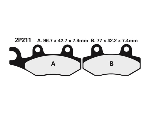 Nissin Street Semi-Metallic Brake Pads-2p-211NS 2p-211ns