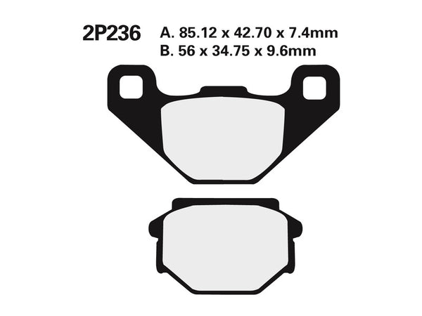 Nissin Street Semi-Metallic Brake Pads-2p-236NS 2p-236ns