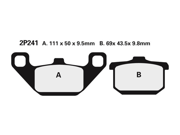 Nissin Street Semi-Metallic Brake Pads-2p-241NS 2p-241ns