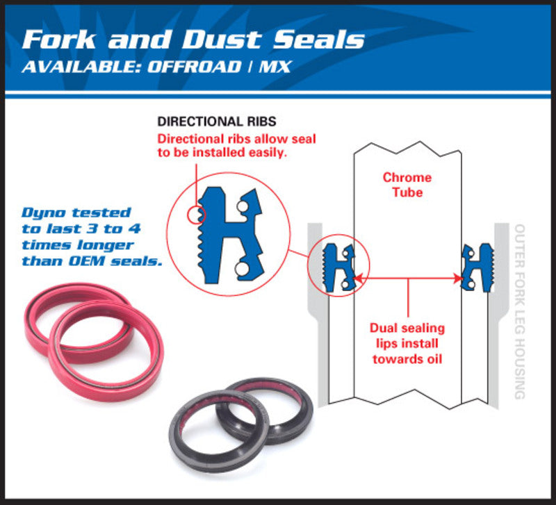 ALL BALLS Fork Dust Seal Set - 33x46,5x12,5 mm 57-113