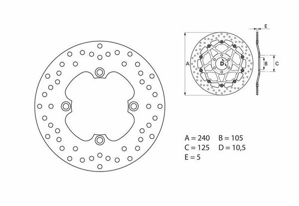 Brembo Serial Round Fixed Brake Disc 68B40780