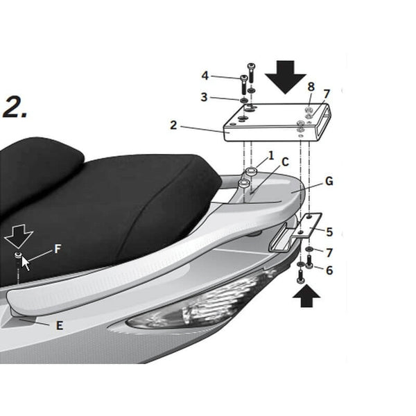 Shad Top Master Fitting Set - Kymco K0XC55st