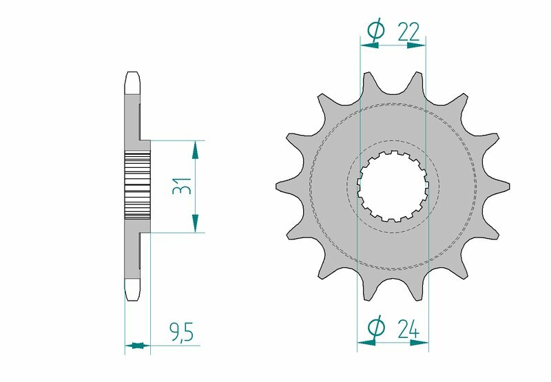 AFAM STEEL SELV -REANING FRONT SPROCK 22406 - 520