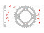 AFAM Steel Standard bakdrev 10505 - 530 för Honda CB 550 F Super Sport och CB 550 K Four 1977. Hållbart ståldrev med exakta mått för optimal passform.