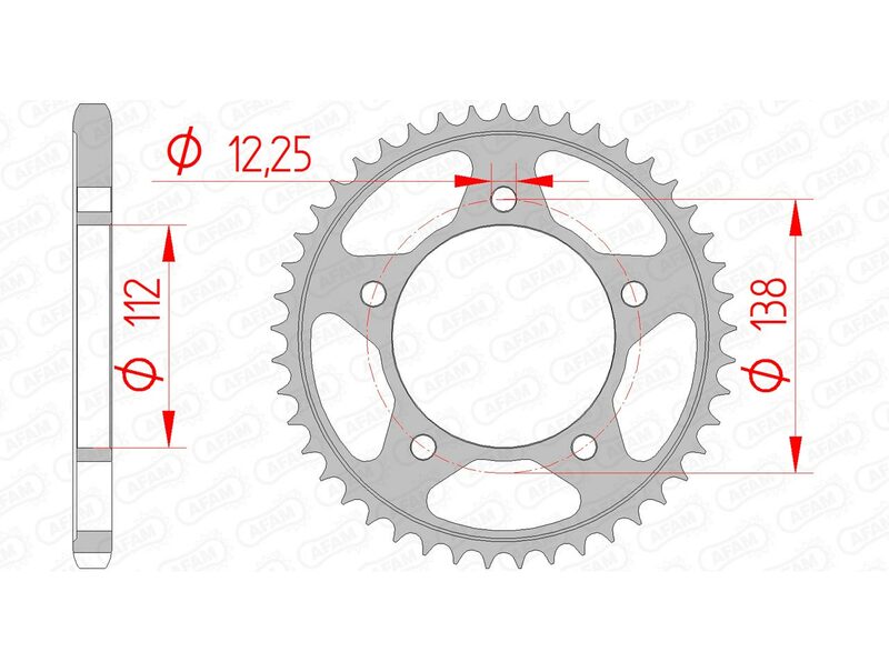 AFAM STEEL STANDARD BACK SPROCK 10613 - 525