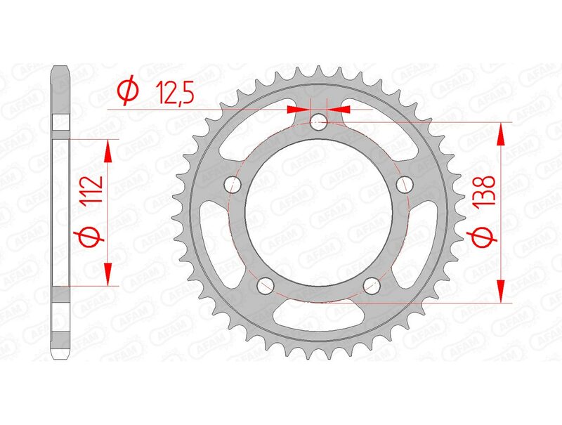 AFAM STEEL STANDARD BACK SPROCK 10627 - 520