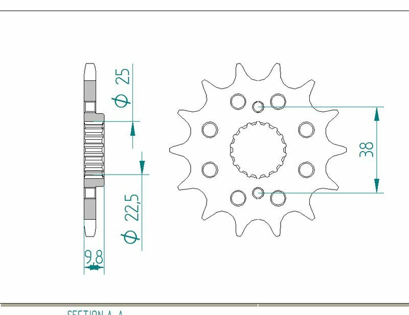 AFAM STEEL Standard Front Sprock 166400 - 520