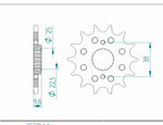 AFAM STEEL Standard Front Sprock 166400 - 520