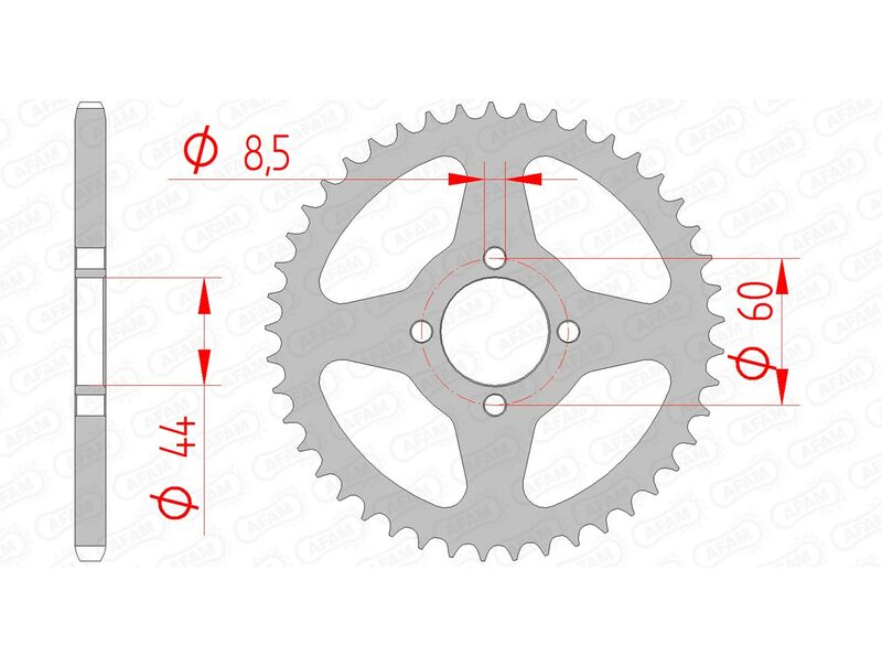 AFAM STEEL STANDARD BACK SPROCK 12100 - 420