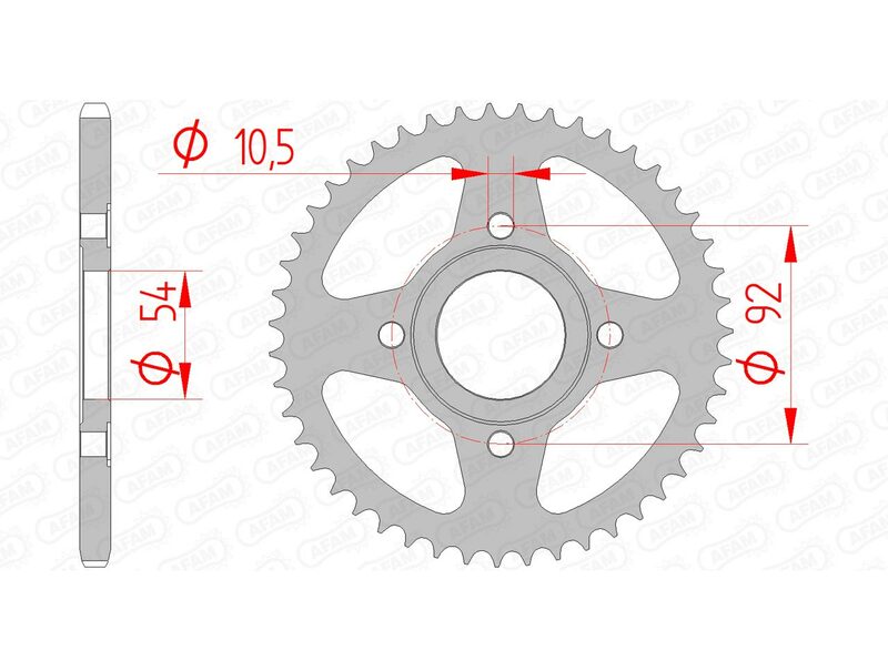 AFAM STEEL STANDARD BACK SPROCK 12112 - 420