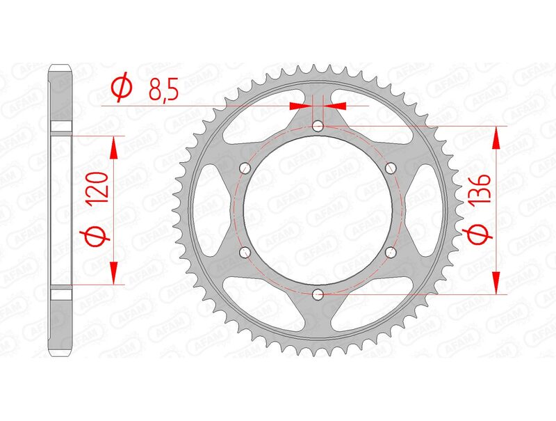 AFAM STEEL STANDARD BACK SPROCK 12313 - 428