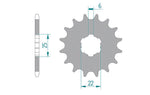 AFAM Steel Standard Front Sprocket 20100 - 420, kompatibelt med Honda MTX 50 och NSR 50. Precisionsskuret framdrev för pålitlig kraftöverföring.