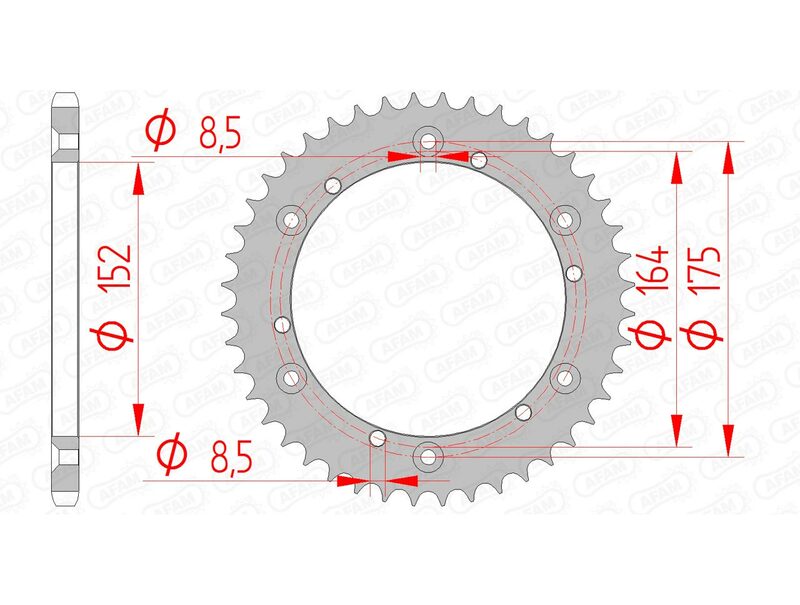 AFAM STEEL STANDARD BACK SPROCK 12500 - 520