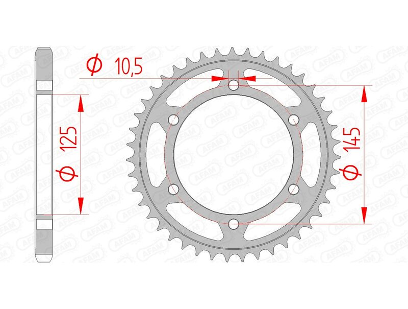 AFAM STEEL STANDARD BACK SPROCK 12603 - 525