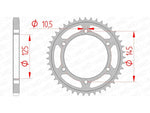 AFAM Steel Standard bakdrev 12603 - 525 med 10,5 mm bulthål. Passar Yamaha TDM 850 och ger förbättrad hållbarhet och prestanda.