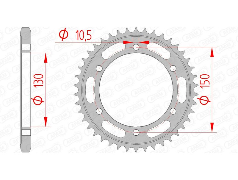 AFAM STEEL STANDARD BACK SPROCK 12606 - 525