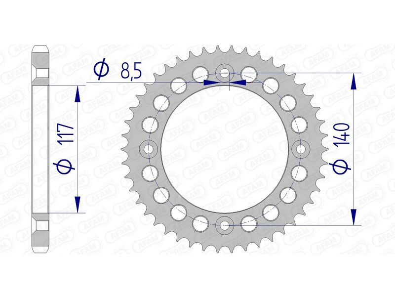 AFAM Aluminium Ultra -Lys Hard Anodivied Bagerste Spropet 13108 - 428