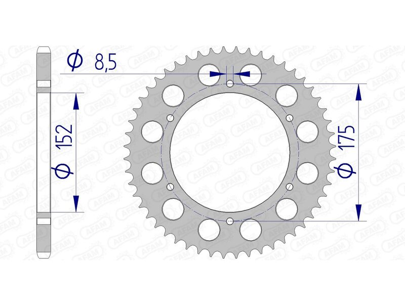 AFAM Aluminium Ultra -Lys Hard Anodivied Bagerste Spropet 13301 - 520