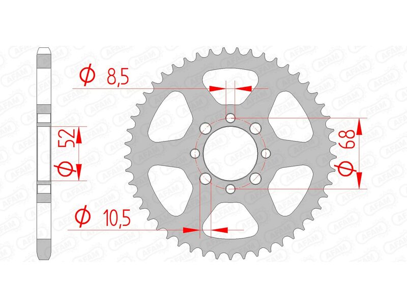 AFAM STEEL STANDARD BACK SPROCK 14100 - 420