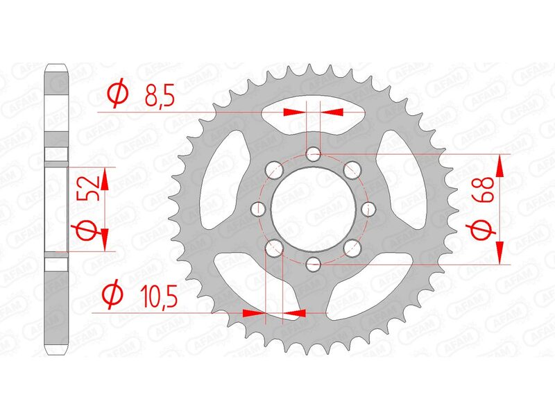 AFAM Steel Standard Rear Sprock 14101 - 428