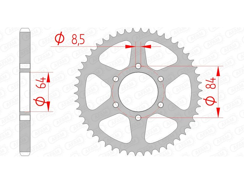 AFAM STEEL STANDARD BACK SPROCK 14200 - 428