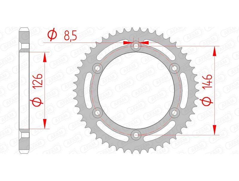 AFAM STEEL STANDARD BACK SPROCK 14207 - 428