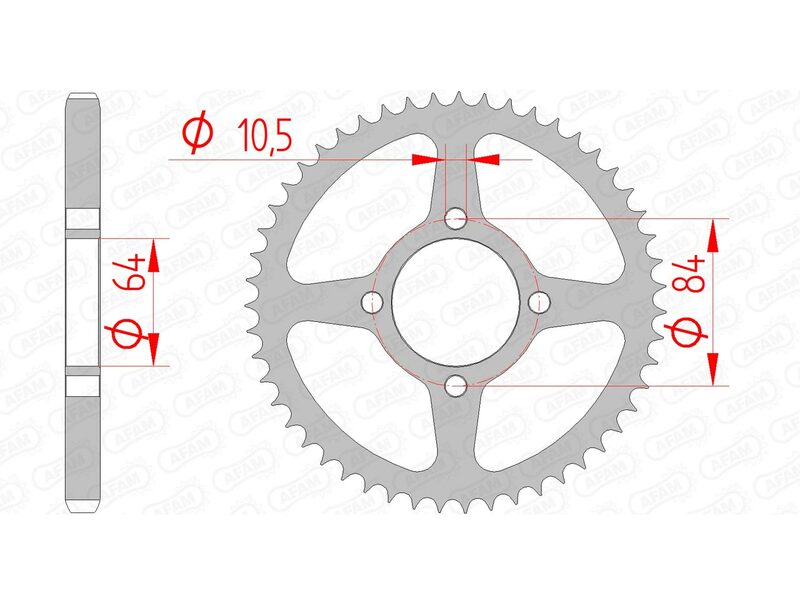 AFAM STEEL STANDARD BACK SPROCK 14215 - 428