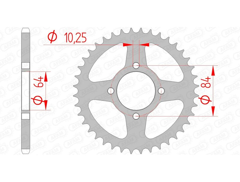 AFAM STEEL STANDARD BACK SPROCK 14310 - 520