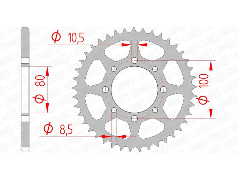 AFAM STEEL STANDARD BACK SPROCK 14312 - 520