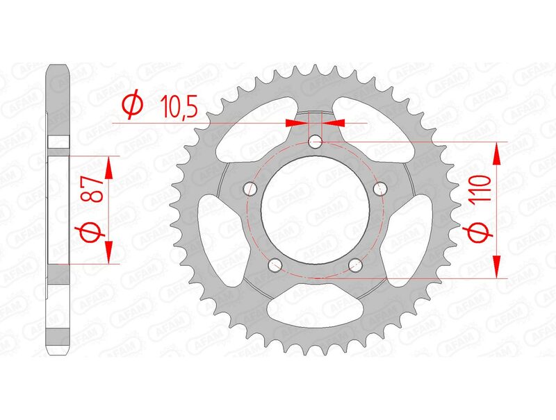 AFAM STEEL STANDARD BACK SPROCK 14404 - 525