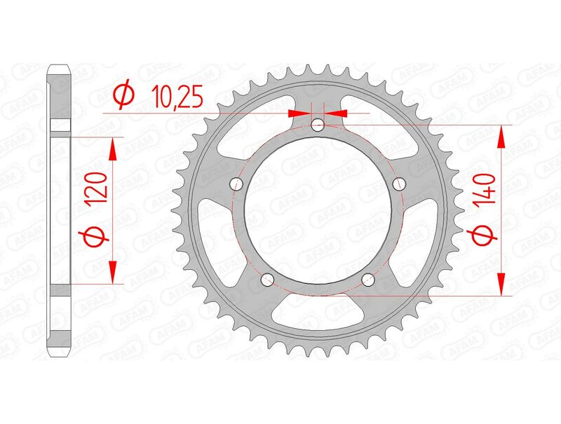 AFAM STEEL STANDARD BACK SPROCK 14604 - 525