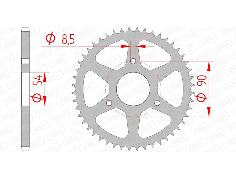 AFAM STEEL STANDARD BACK SPROCK 146100 - 420