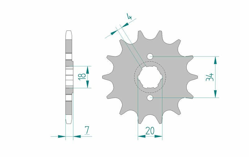 AFAM STEEL Standard Front Sprock 20203 - 520