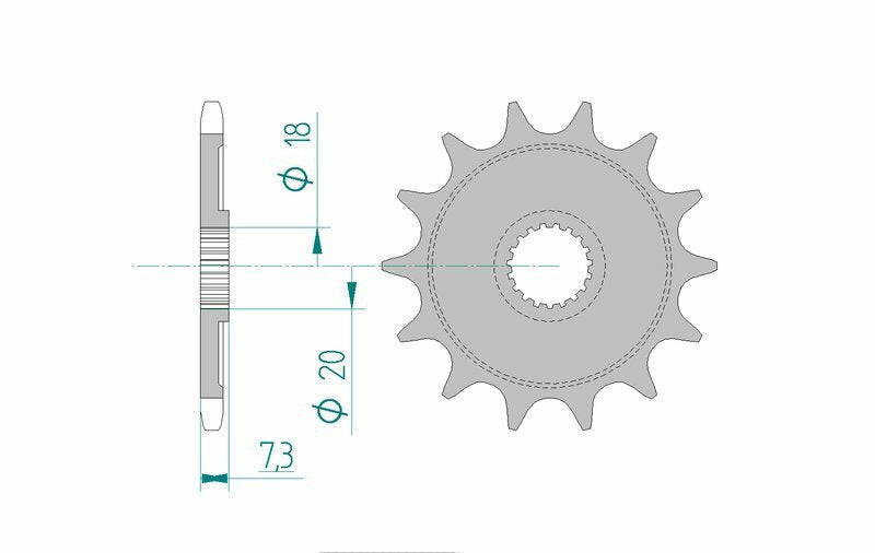 AFAM STEEL SELV -REANING FRONT SPROCK 20206 - 520