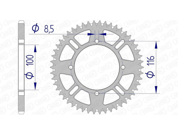 AFAM Aluminium Ultra-Light Self-rengøring Bagerste sprock 17104420 17104+51