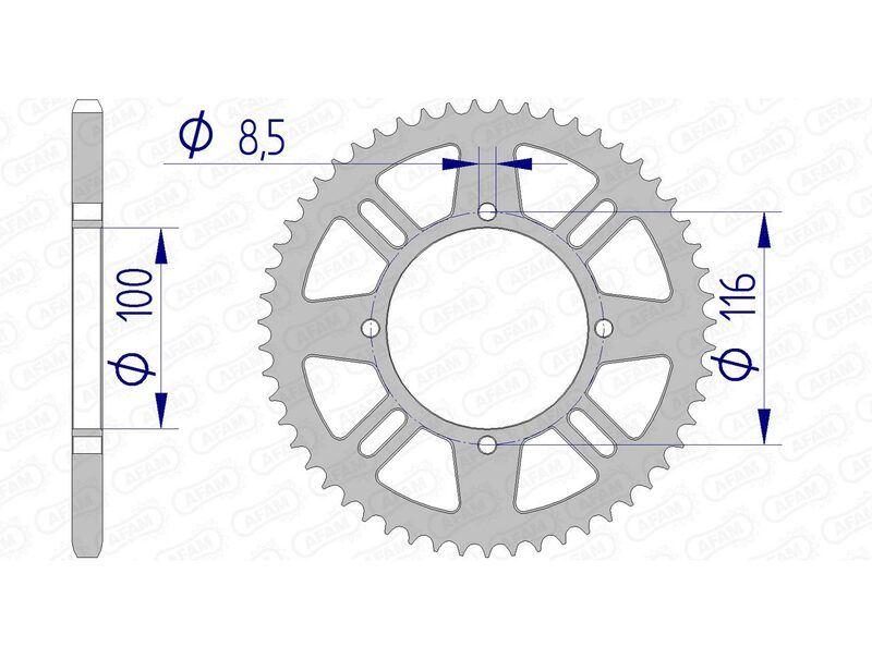 AFAM Aluminium bageste talt 17104420