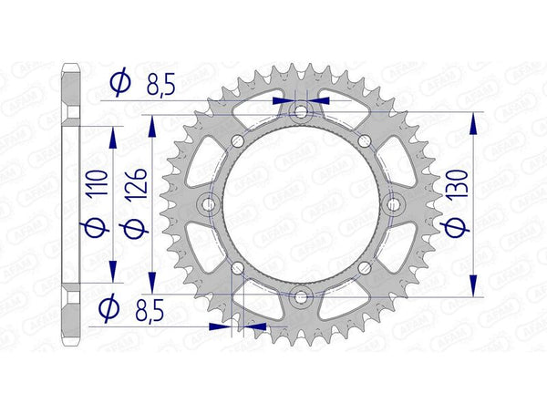 AFAM Aluminium Ultra-Light Self-rengøring af bageste sprock 17107420 17107+47
