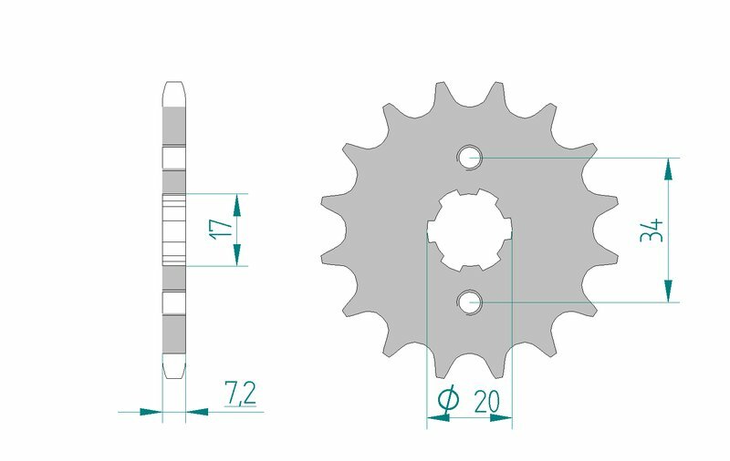 AFAM STEEL Standard Front Sprock 20209 - 428