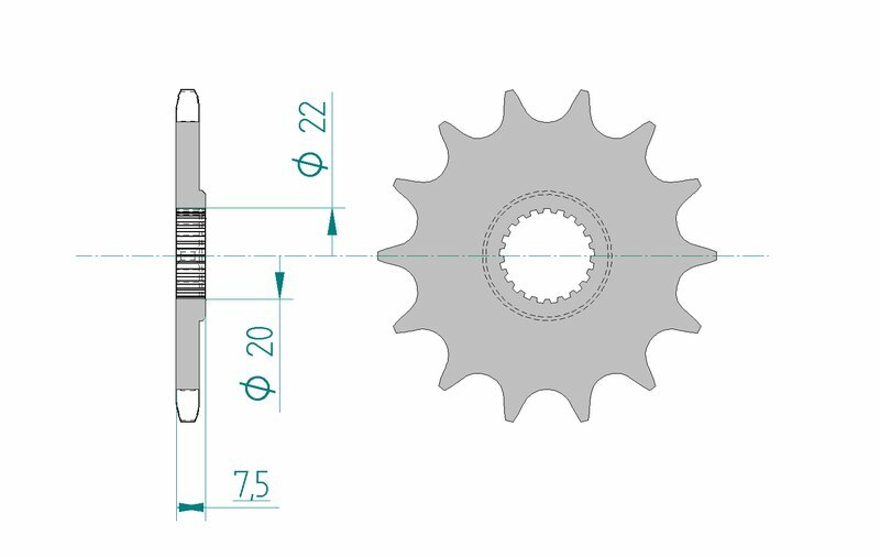 AFAM STEEL SELV -REANING FRONT SPROCK 20210 - 520