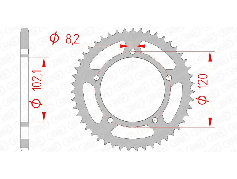 AFAM STEEL STANDARD BACK SPROCK 35104 - 420